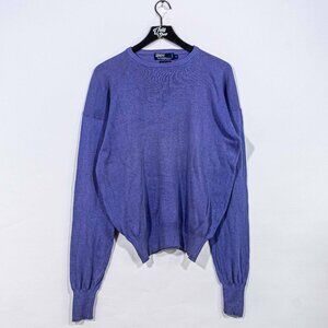 Polo Ralph Lauren Fine Cotton Cashmere Sweater Medium VTG 90s *stains